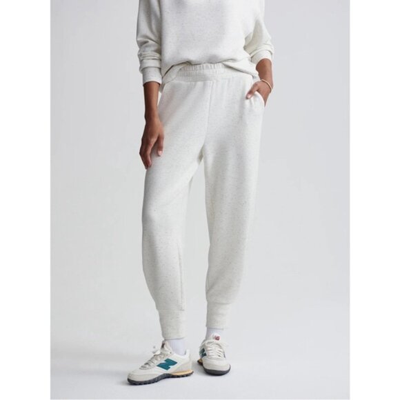 Varley The Relaxed DoubleSoft Pant 27.5” in Ivory Marl Fleck Size XS - Picture 1 of 9
